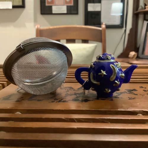 Celestial Blue or Red Teapot charm, Single Cup Infuser