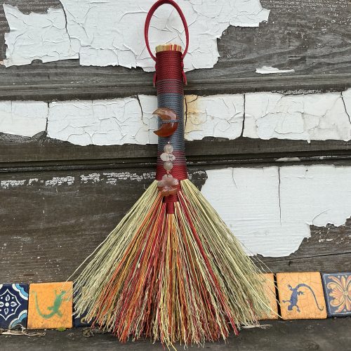 Beltane Flower Moon Hawks Tail hand broom