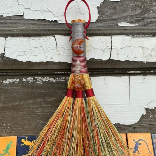 Beltane Flower Moon Triple Goddess hand broom
