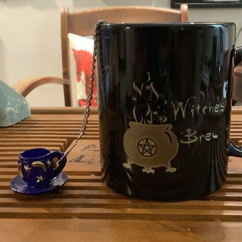Celestial Blue or Red Teacup charm, Single Cup Infuser